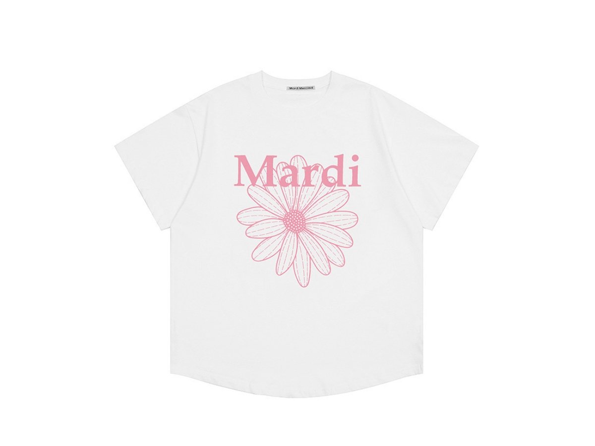 Mardi Mercredi Flowermardi White Pink Short Sleeve T-Shirt - Offday Apparel  Singapore